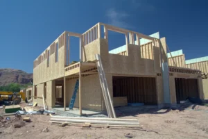 Work crews hard at work building Entrada. 