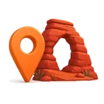 Map pin icon showing Moab Bound's location near downtown Moab and Arches National Park.