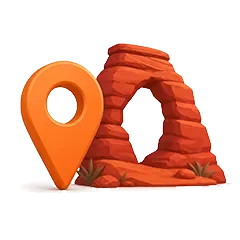 Map pin icon showing Moab Bound's location near downtown Moab and Arches National Park.