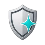 A polished silver shield icon representing the five-star cleanliness standards at Moab Bound rentals.