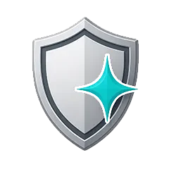 A polished silver shield icon representing the five-star cleanliness standards at Moab Bound rentals.